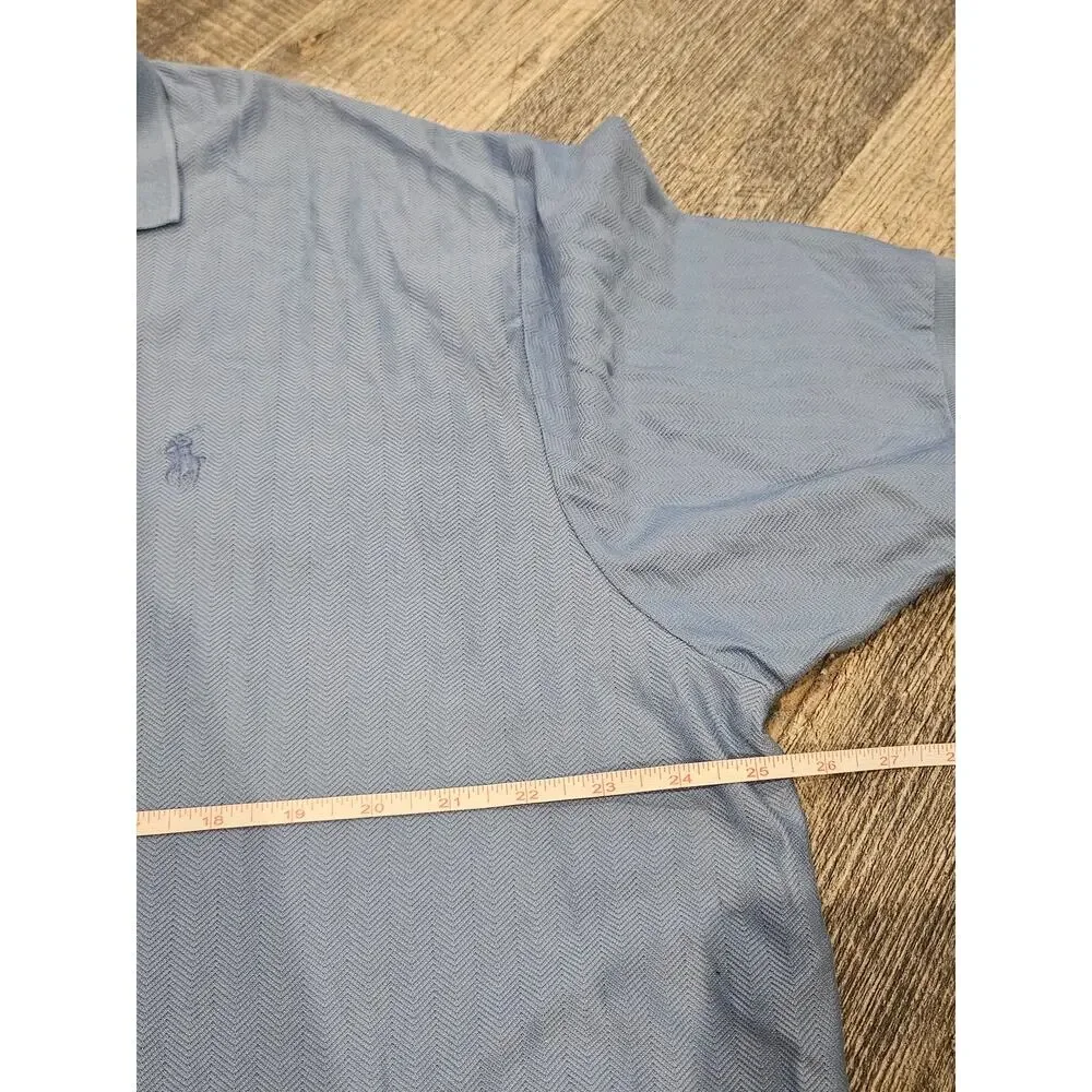 Polo Ralph Lauren mens xxl herringbone polo shirt short sleeve light blue
